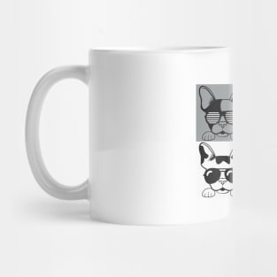 Frenchies with Glasses Black andd White Mug